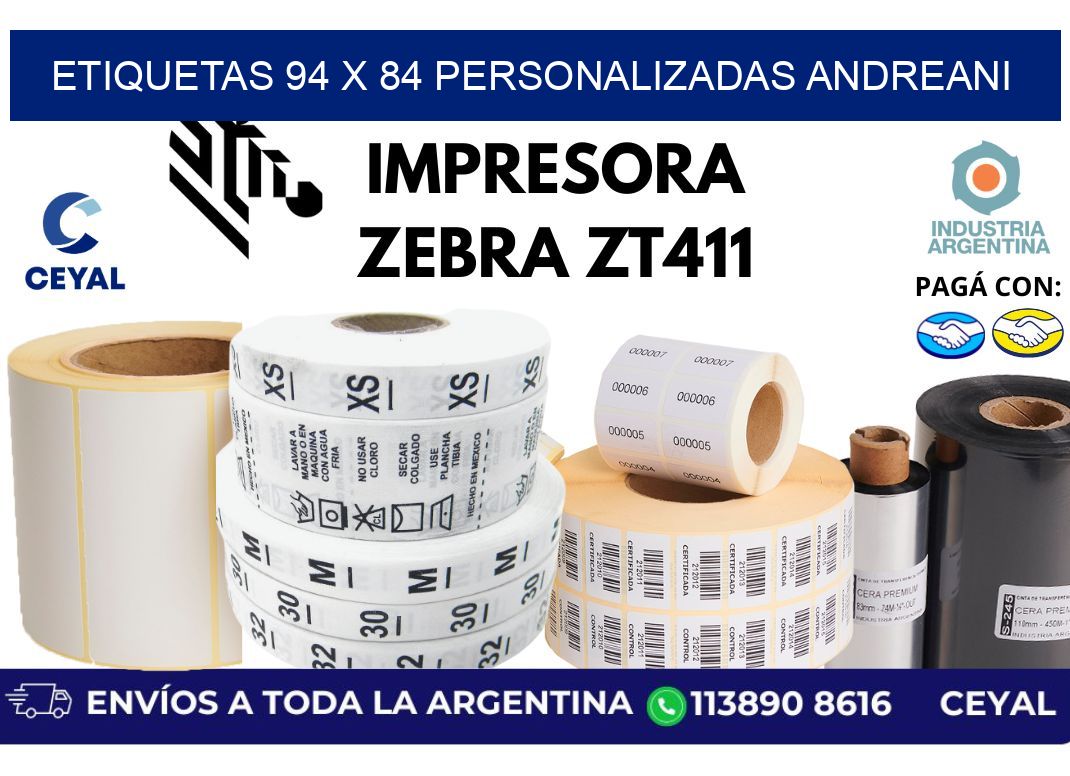 etiquetas 94 x 84 personalizadas andreani