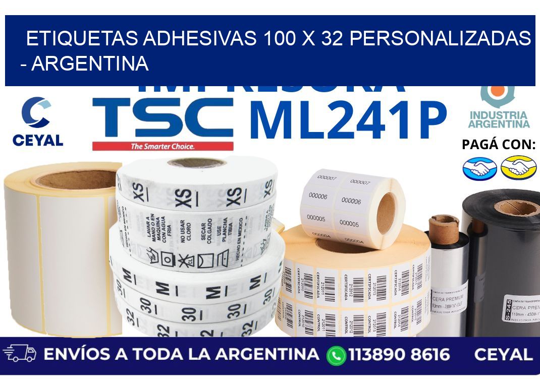 etiquetas adhesivas 100 x 32 personalizadas - Argentina