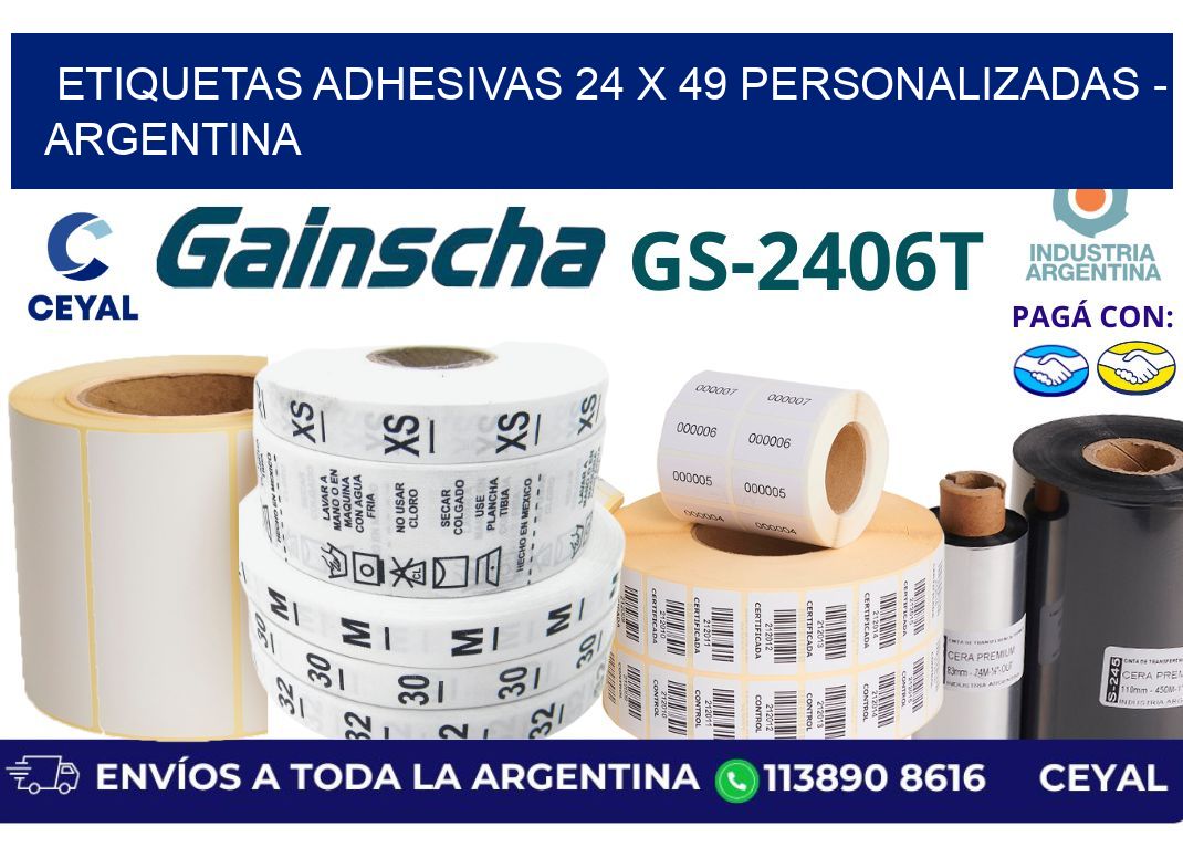 etiquetas adhesivas 24 x 49 personalizadas - Argentina
