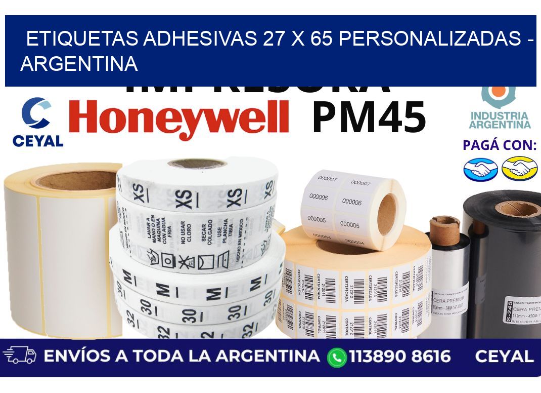 etiquetas adhesivas 27 x 65 personalizadas – Argentina