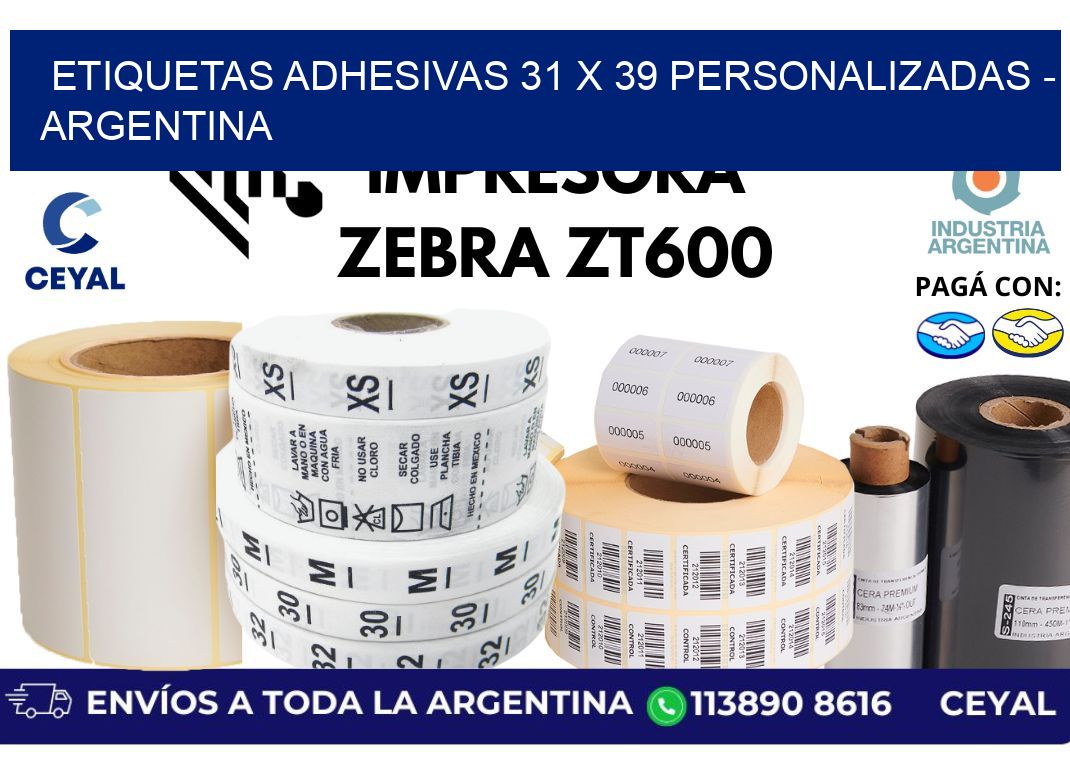 etiquetas adhesivas 31 x 39 personalizadas – Argentina