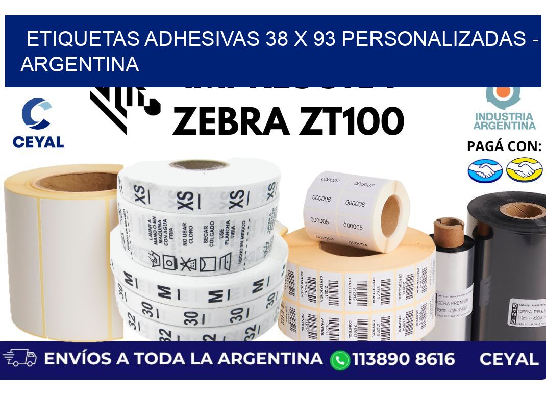 etiquetas adhesivas 38 x 93 personalizadas – Argentina