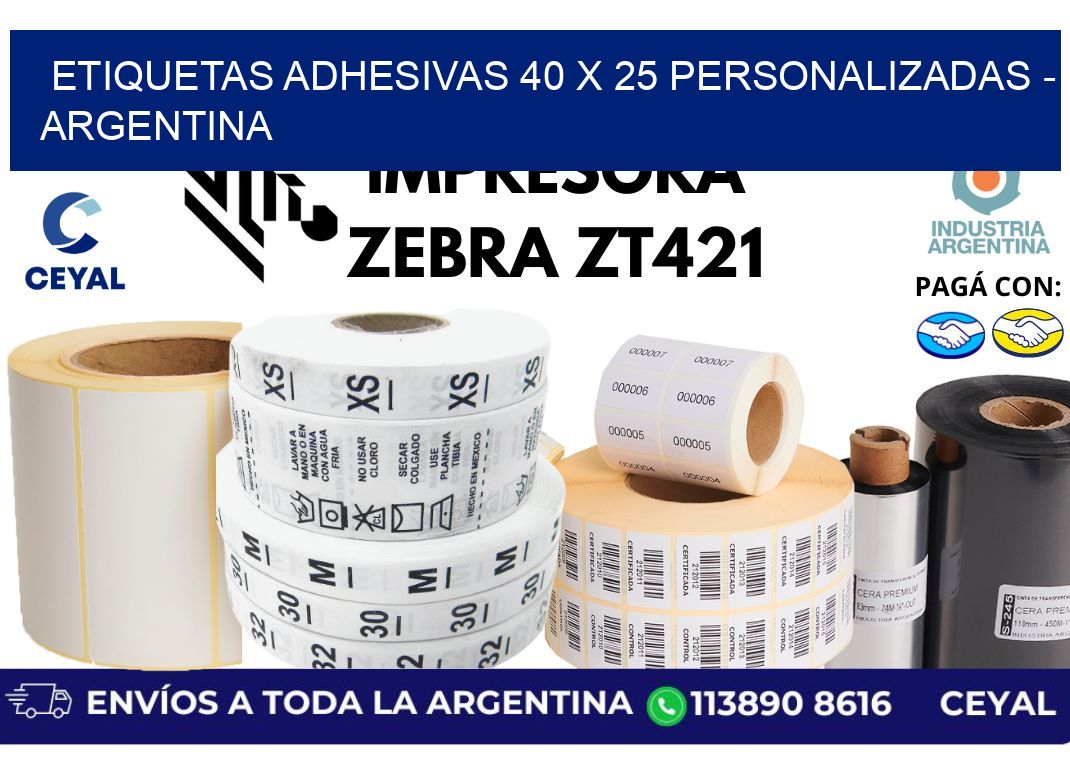 etiquetas adhesivas 40 x 25 personalizadas – Argentina