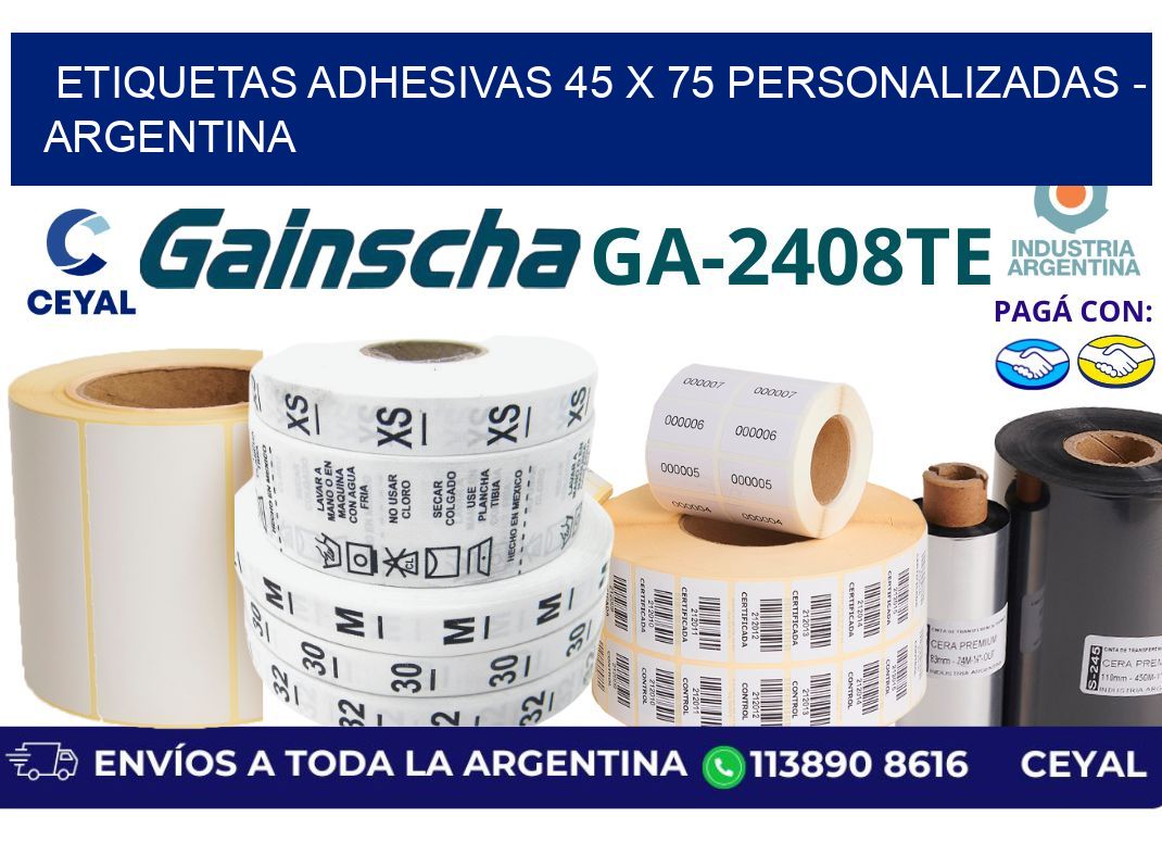etiquetas adhesivas 45 x 75 personalizadas – Argentina