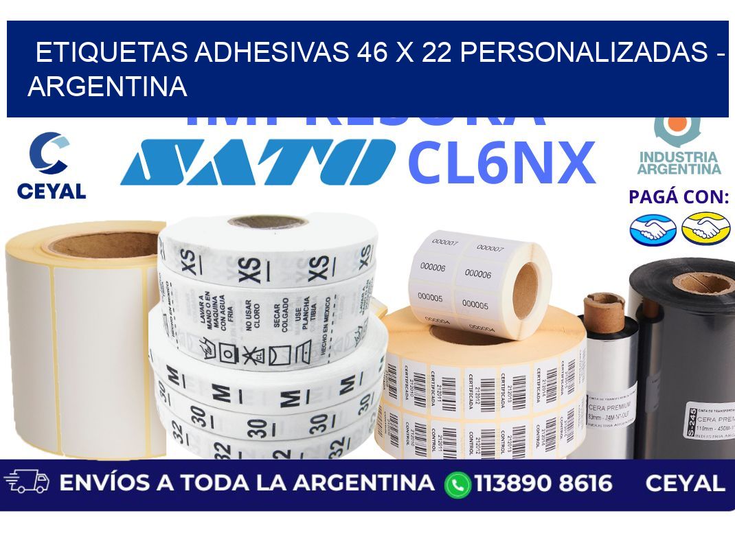 etiquetas adhesivas 46 x 22 personalizadas - Argentina