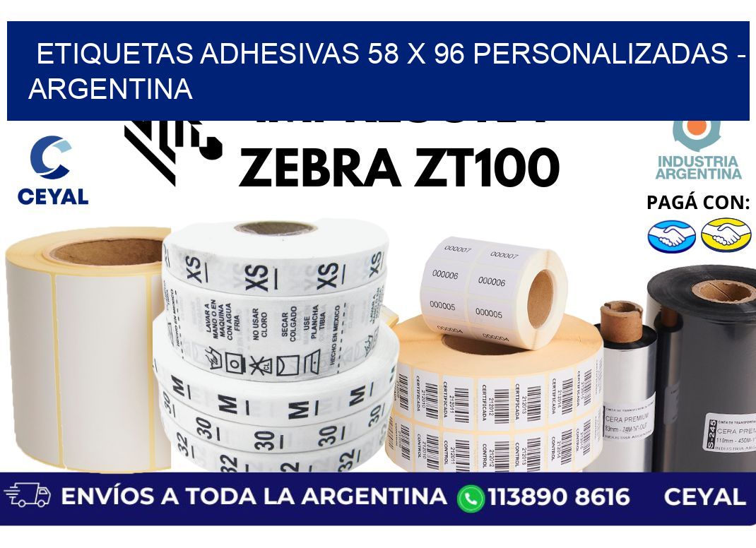 etiquetas adhesivas 58 x 96 personalizadas - Argentina