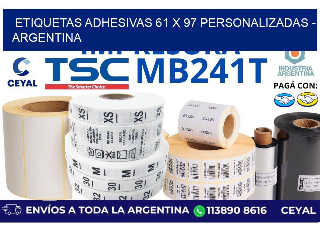 etiquetas adhesivas 61 x 97 personalizadas - Argentina