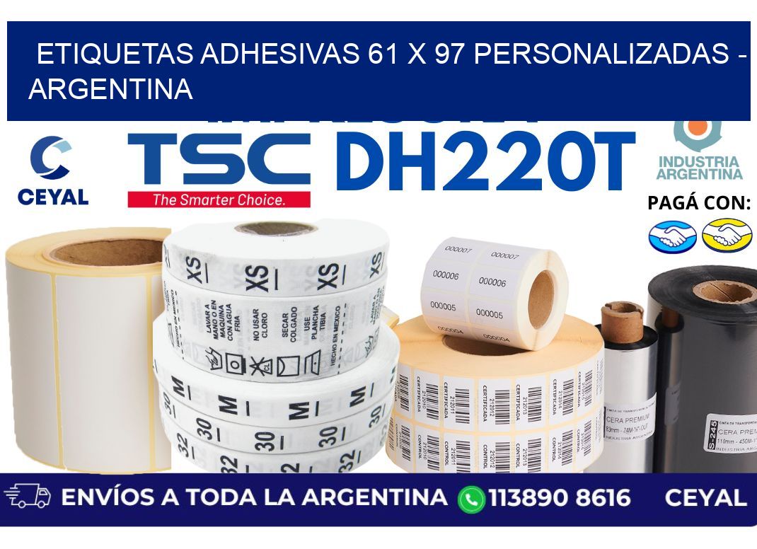 etiquetas adhesivas 61 x 97 personalizadas – Argentina