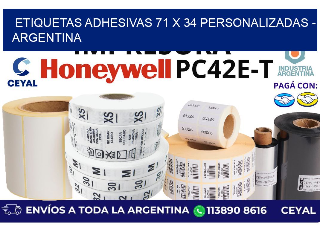 etiquetas adhesivas 71 x 34 personalizadas – Argentina