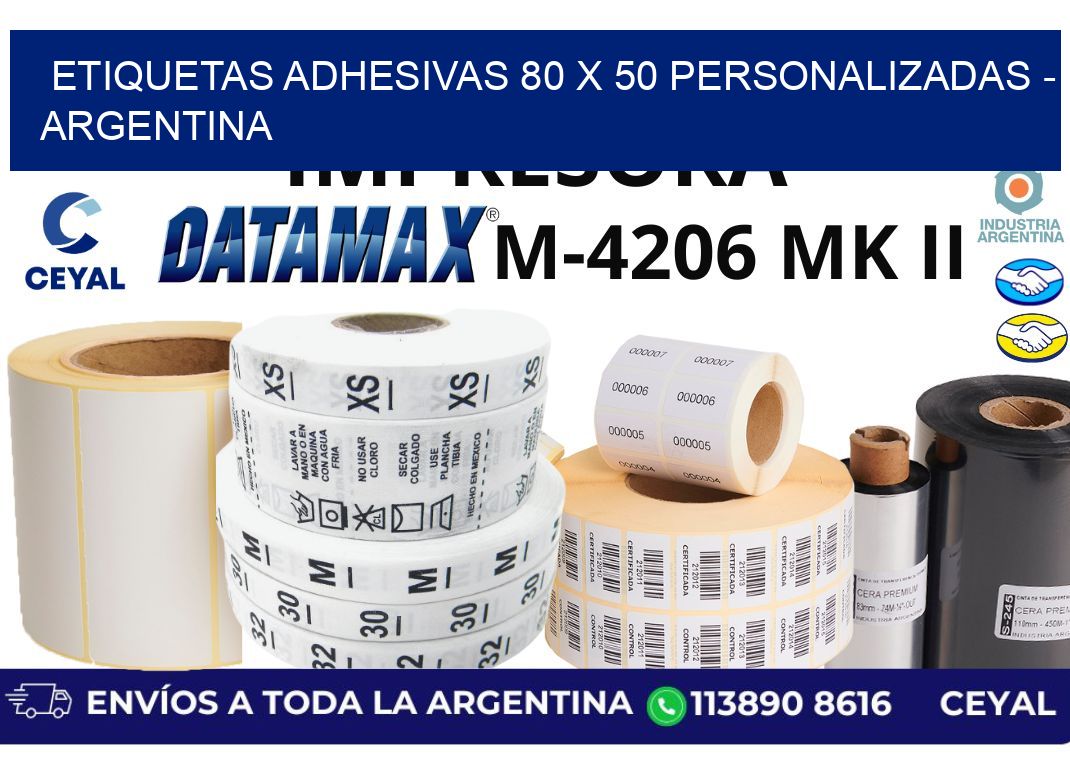 etiquetas adhesivas 80 x 50 personalizadas - Argentina
