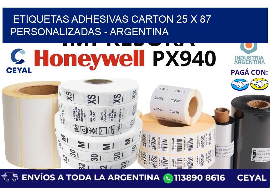 etiquetas adhesivas carton 25 x 87 personalizadas – Argentina