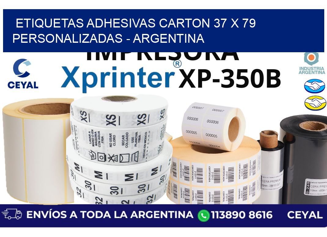 etiquetas adhesivas carton 37 x 79 personalizadas - Argentina