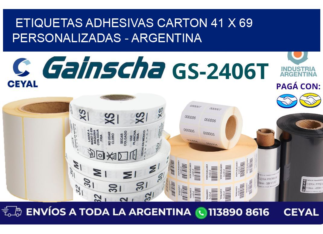 etiquetas adhesivas carton 41 x 69 personalizadas – Argentina