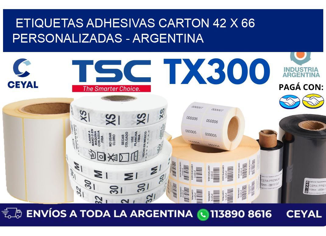 etiquetas adhesivas carton 42 x 66 personalizadas - Argentina