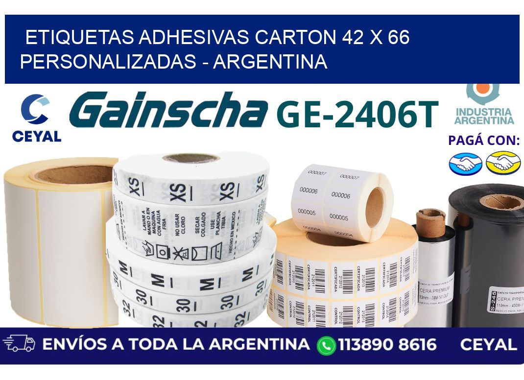 etiquetas adhesivas carton 42 x 66 personalizadas – Argentina