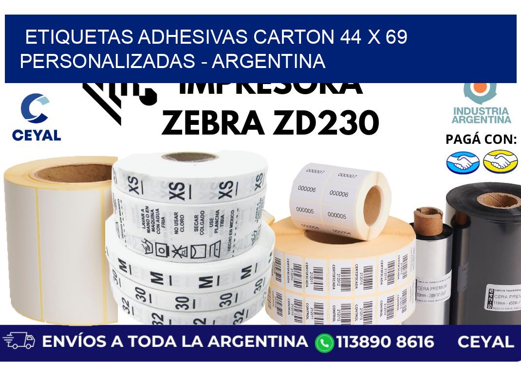etiquetas adhesivas carton 44 x 69 personalizadas – Argentina