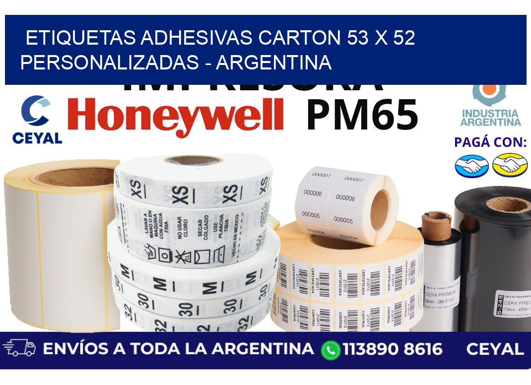 etiquetas adhesivas carton 53 x 52 personalizadas - Argentina