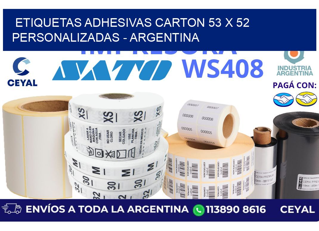etiquetas adhesivas carton 53 x 52 personalizadas – Argentina