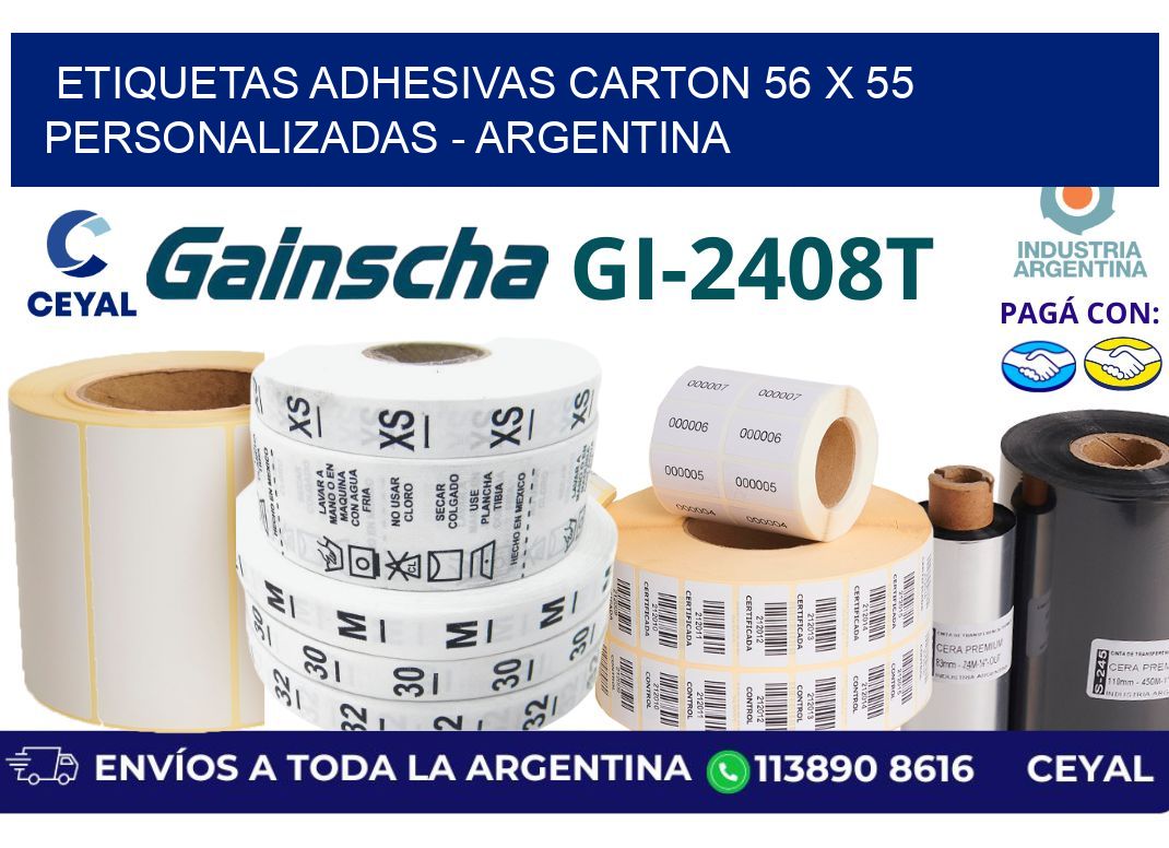 etiquetas adhesivas carton 56 x 55 personalizadas - Argentina