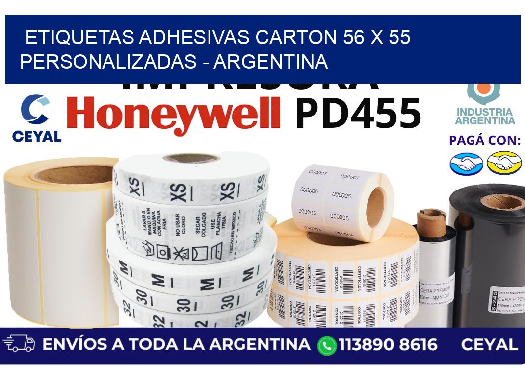 etiquetas adhesivas carton 56 x 55 personalizadas - Argentina