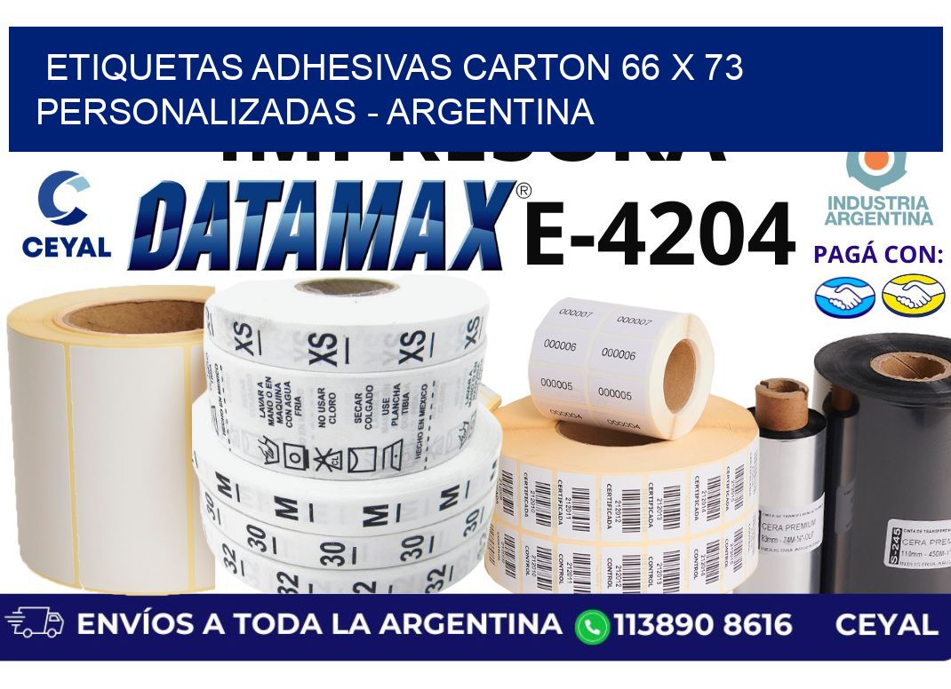 etiquetas adhesivas carton 66 x 73 personalizadas - Argentina