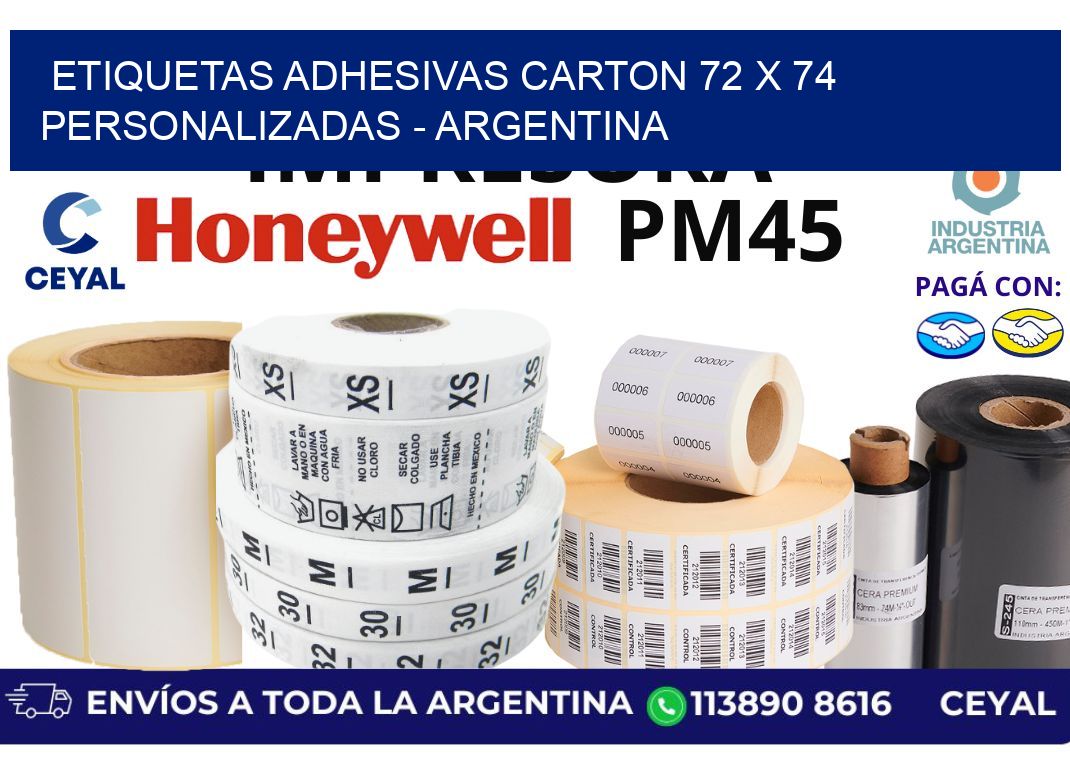 etiquetas adhesivas carton 72 x 74 personalizadas - Argentina