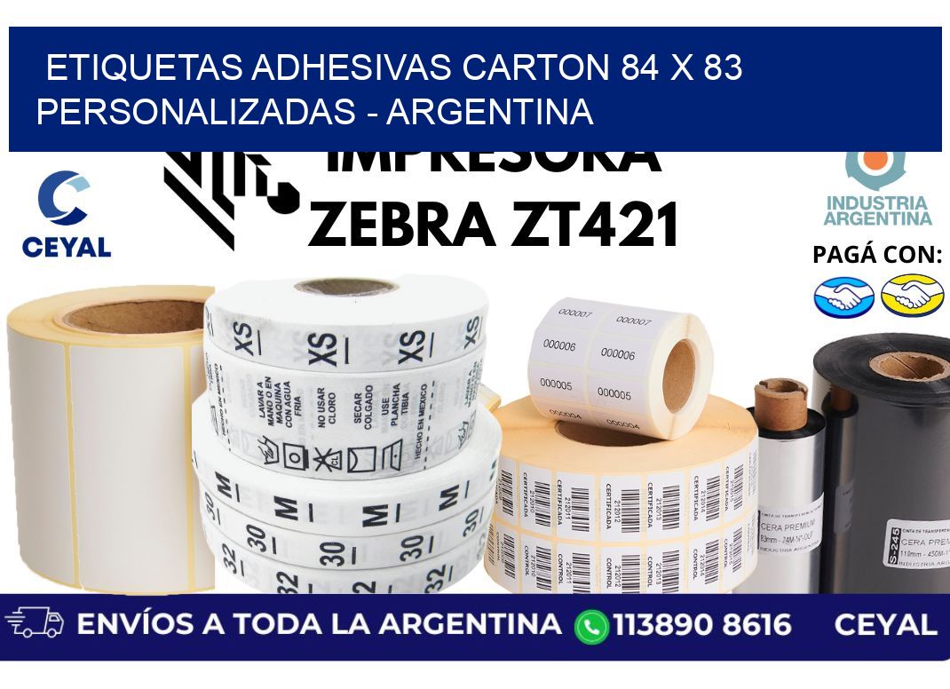 etiquetas adhesivas carton 84 x 83 personalizadas - Argentina