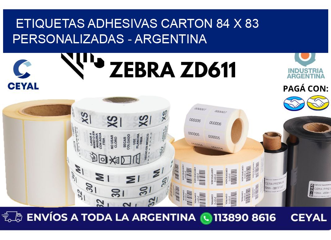 etiquetas adhesivas carton 84 x 83 personalizadas – Argentina