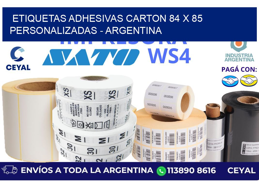 etiquetas adhesivas carton 84 x 85 personalizadas - Argentina