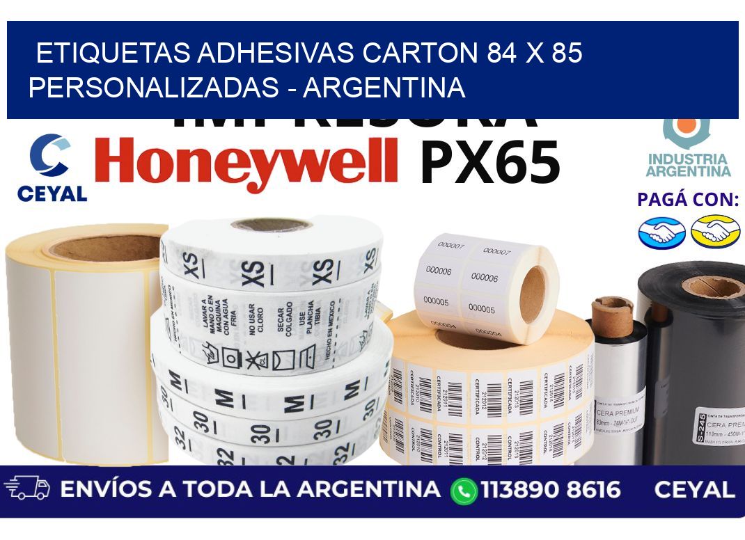 etiquetas adhesivas carton 84 x 85 personalizadas - Argentina