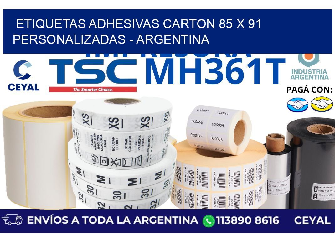 etiquetas adhesivas carton 85 x 91 personalizadas – Argentina