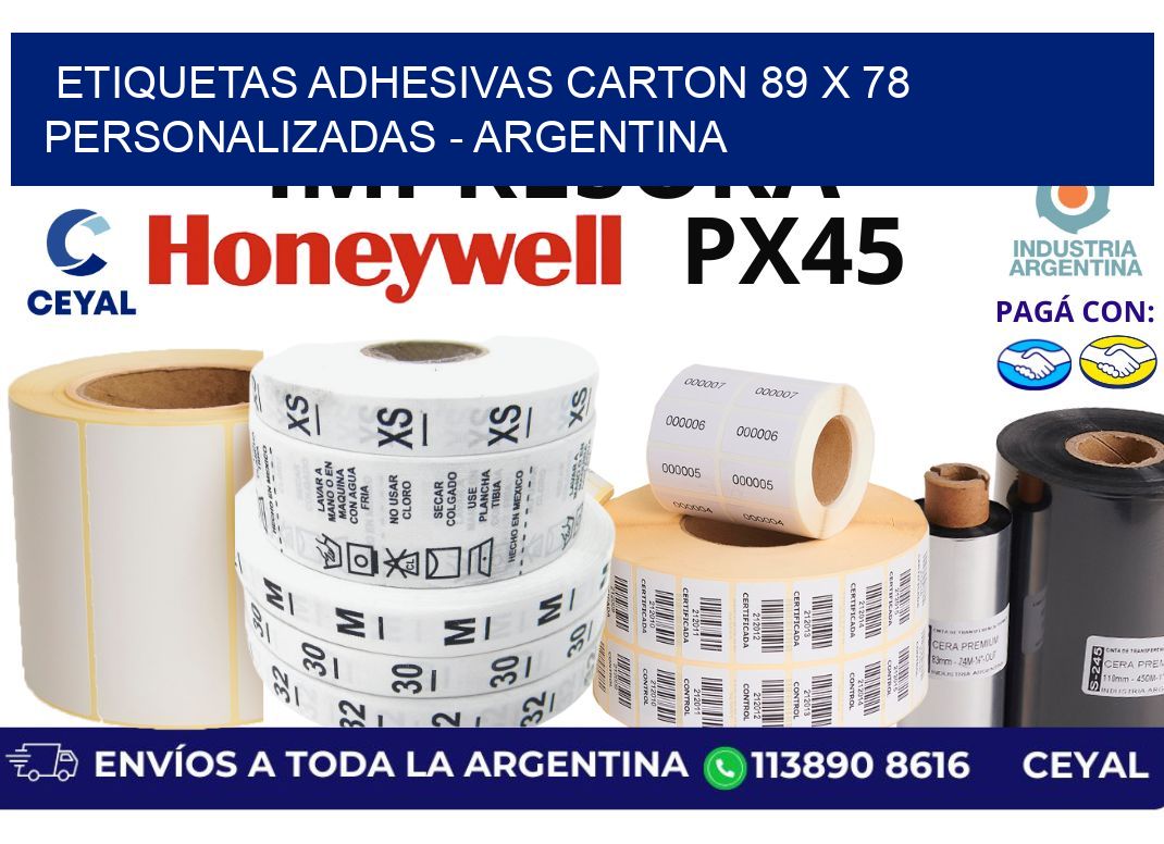 etiquetas adhesivas carton 89 x 78 personalizadas – Argentina