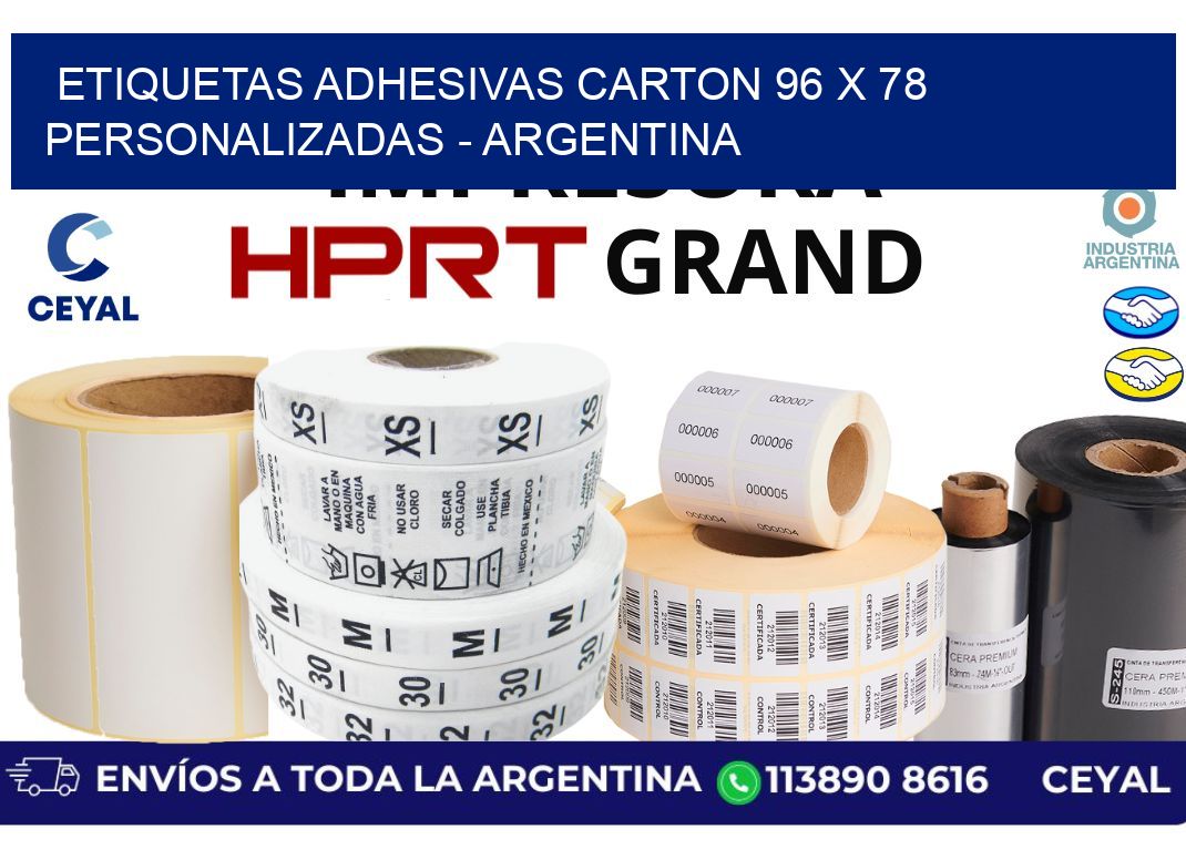 etiquetas adhesivas carton 96 x 78 personalizadas - Argentina