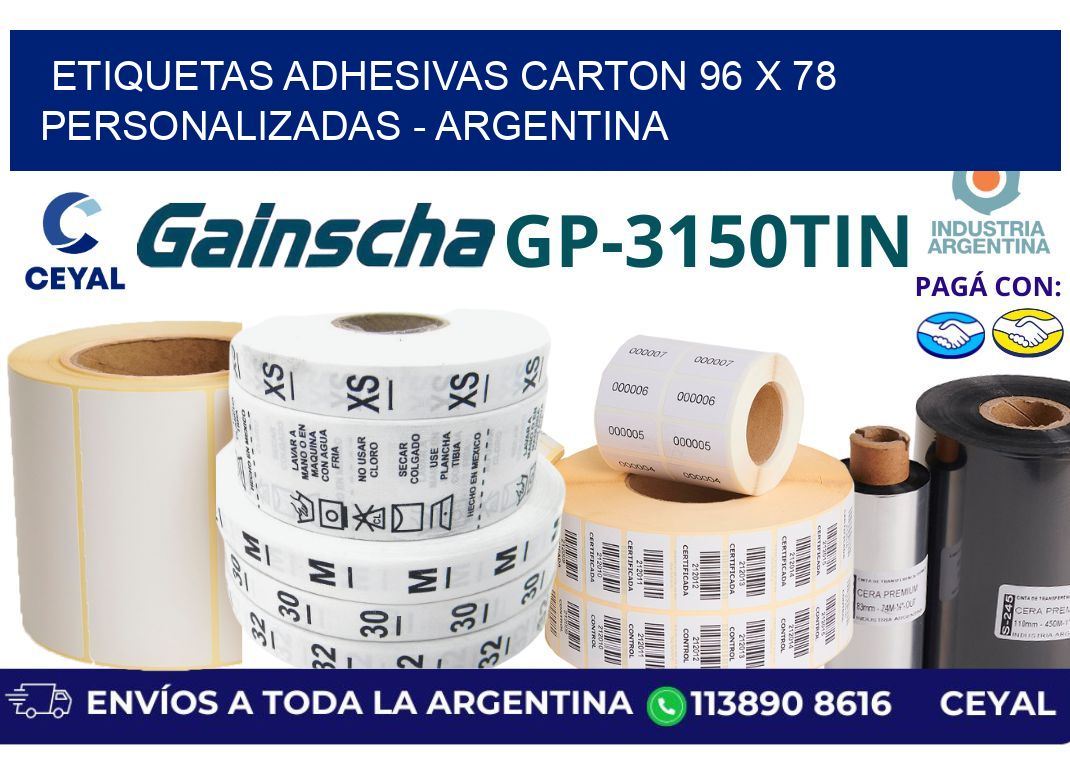 etiquetas adhesivas carton 96 x 78 personalizadas – Argentina