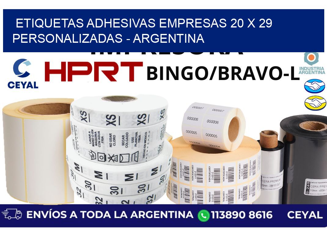 etiquetas adhesivas empresas 20 x 29 personalizadas - Argentina