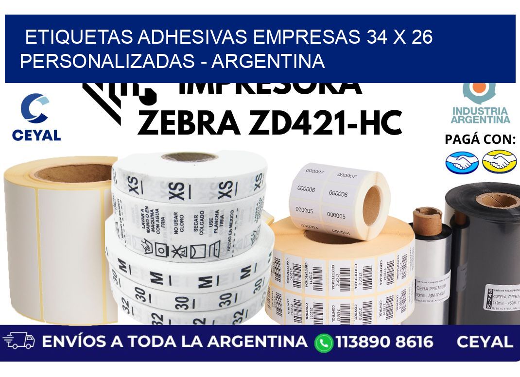 etiquetas adhesivas empresas 34 x 26 personalizadas - Argentina