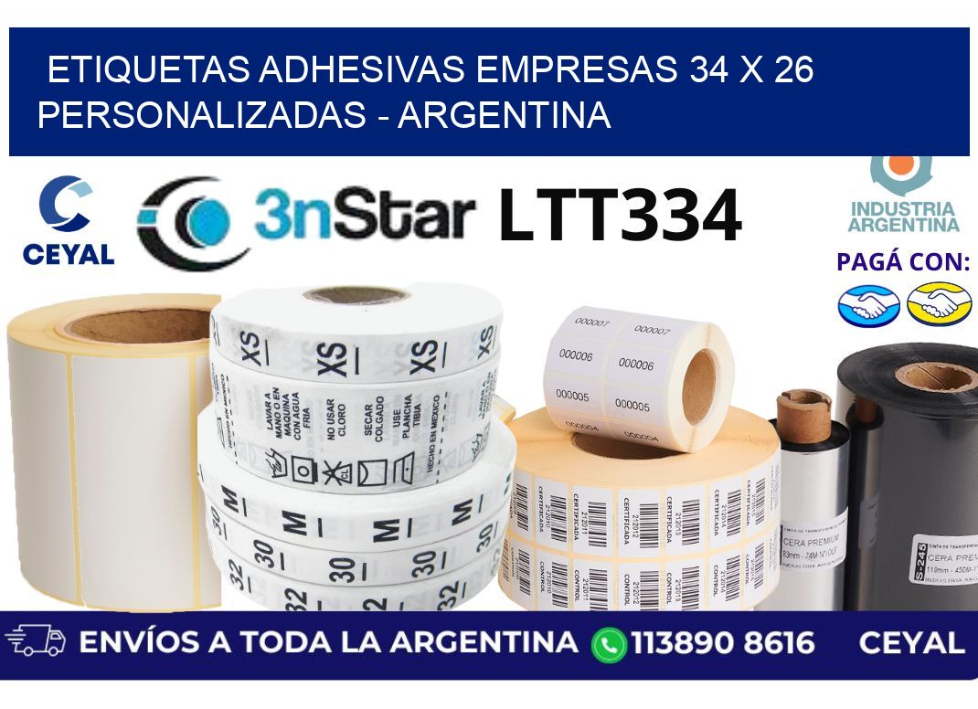 etiquetas adhesivas empresas 34 x 26 personalizadas – Argentina