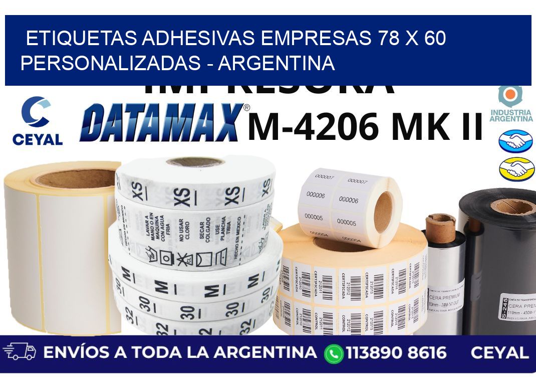 etiquetas adhesivas empresas 78 x 60 personalizadas - Argentina