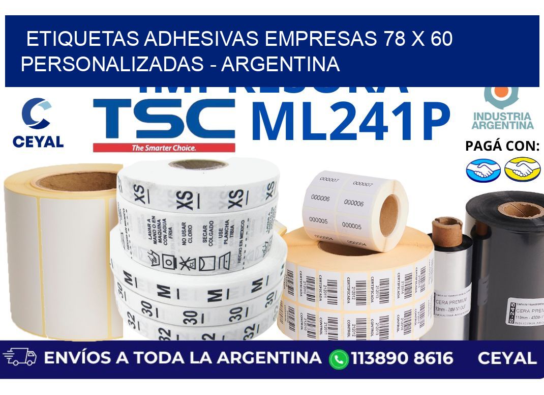 etiquetas adhesivas empresas 78 x 60 personalizadas – Argentina