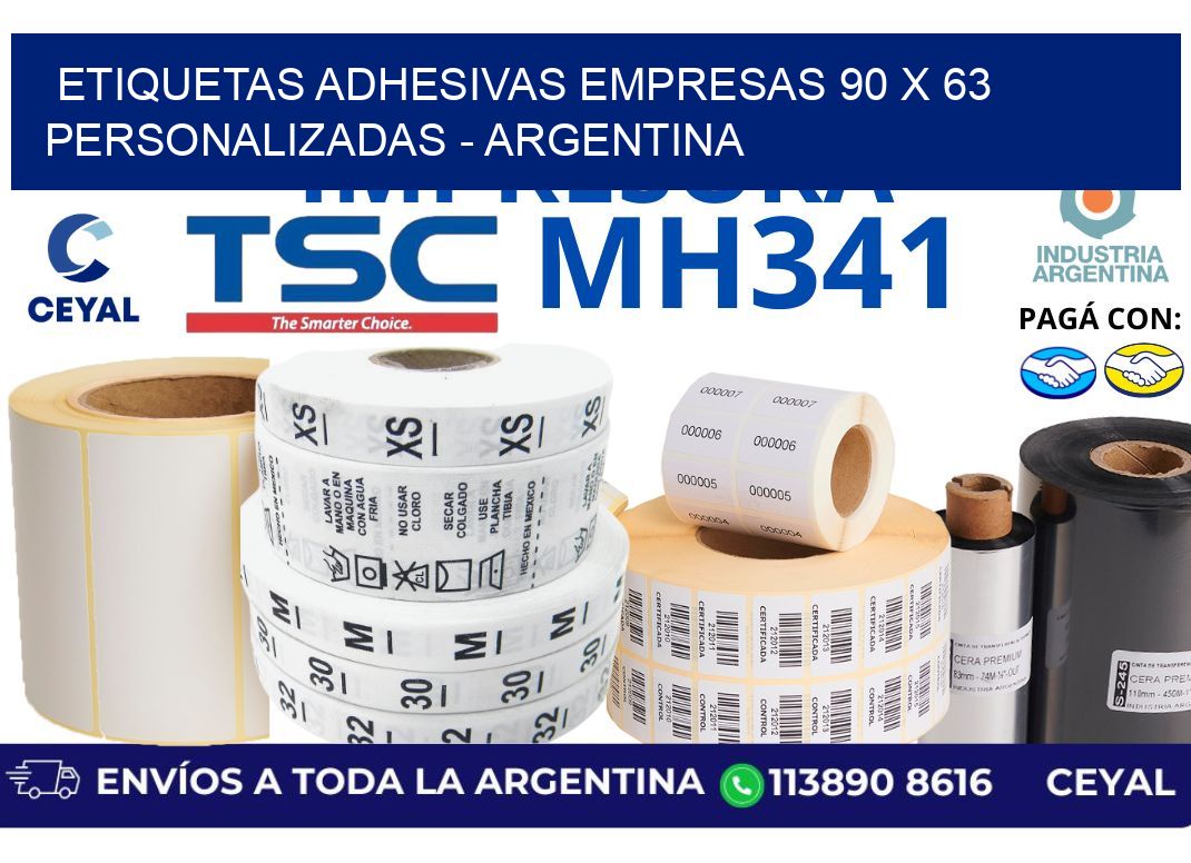 etiquetas adhesivas empresas 90 x 63 personalizadas - Argentina
