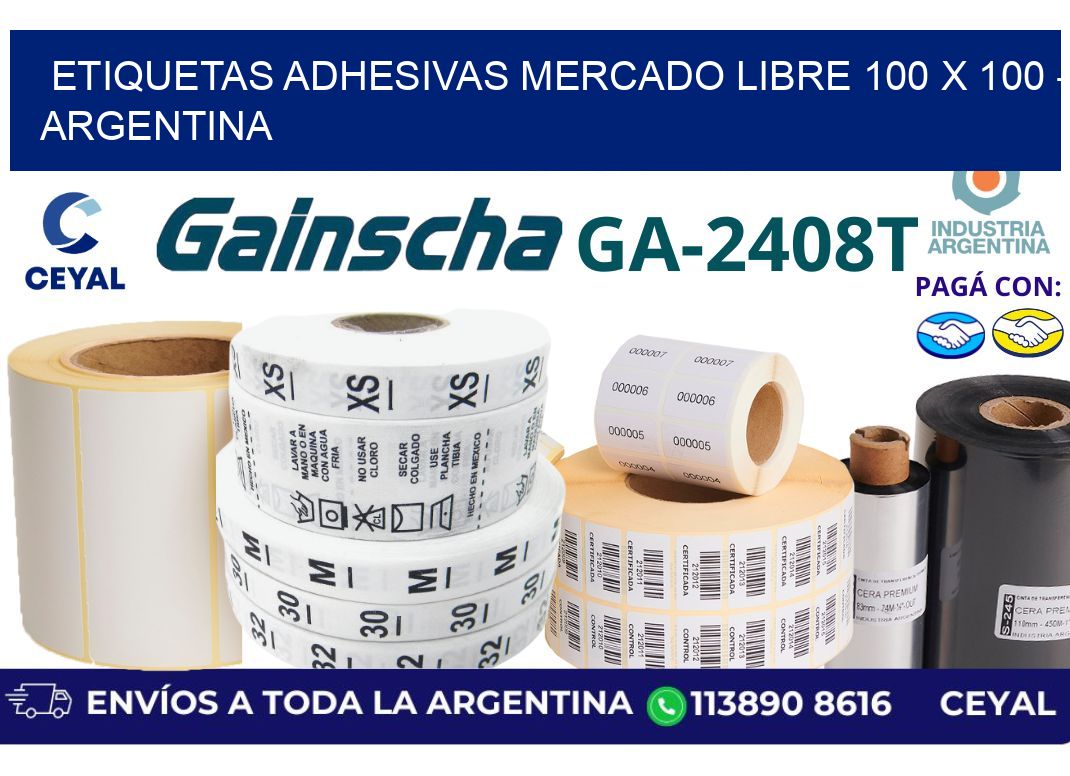 etiquetas adhesivas mercado libre 100 x 100 - Argentina