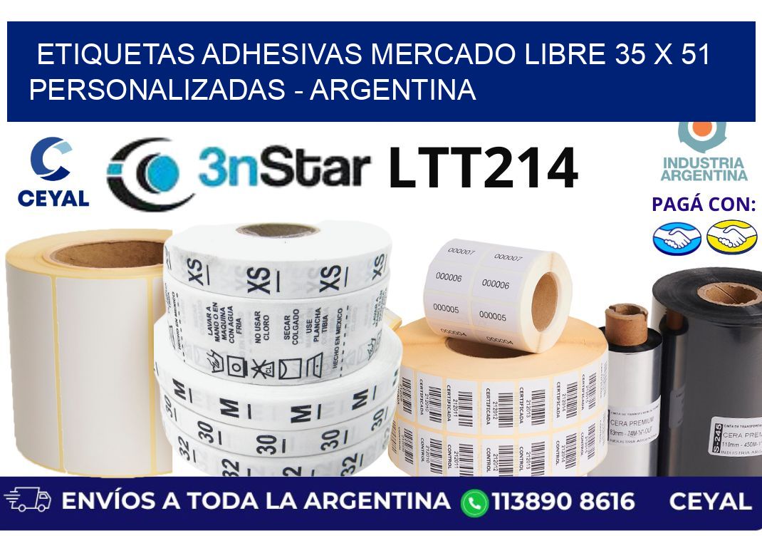 etiquetas adhesivas mercado libre 35 x 51 personalizadas – Argentina