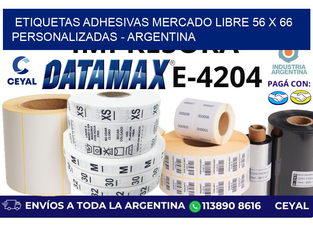 etiquetas adhesivas mercado libre 56 x 66 personalizadas - Argentina