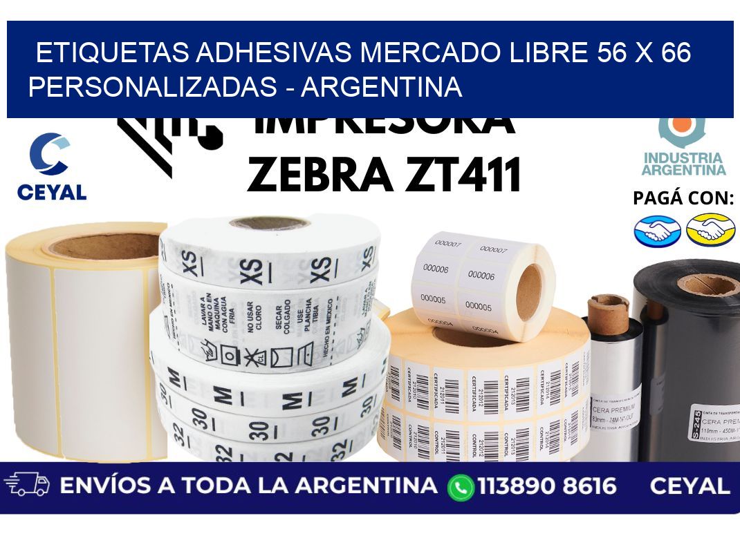etiquetas adhesivas mercado libre 56 x 66 personalizadas – Argentina