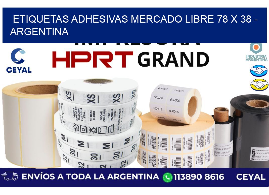 etiquetas adhesivas mercado libre 78 x 38 - Argentina