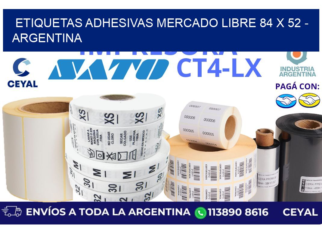 etiquetas adhesivas mercado libre 84 x 52 – Argentina