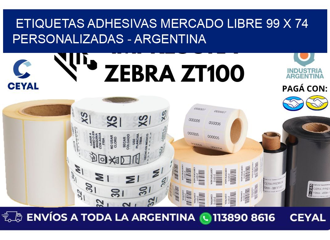 etiquetas adhesivas mercado libre 99 x 74 personalizadas - Argentina