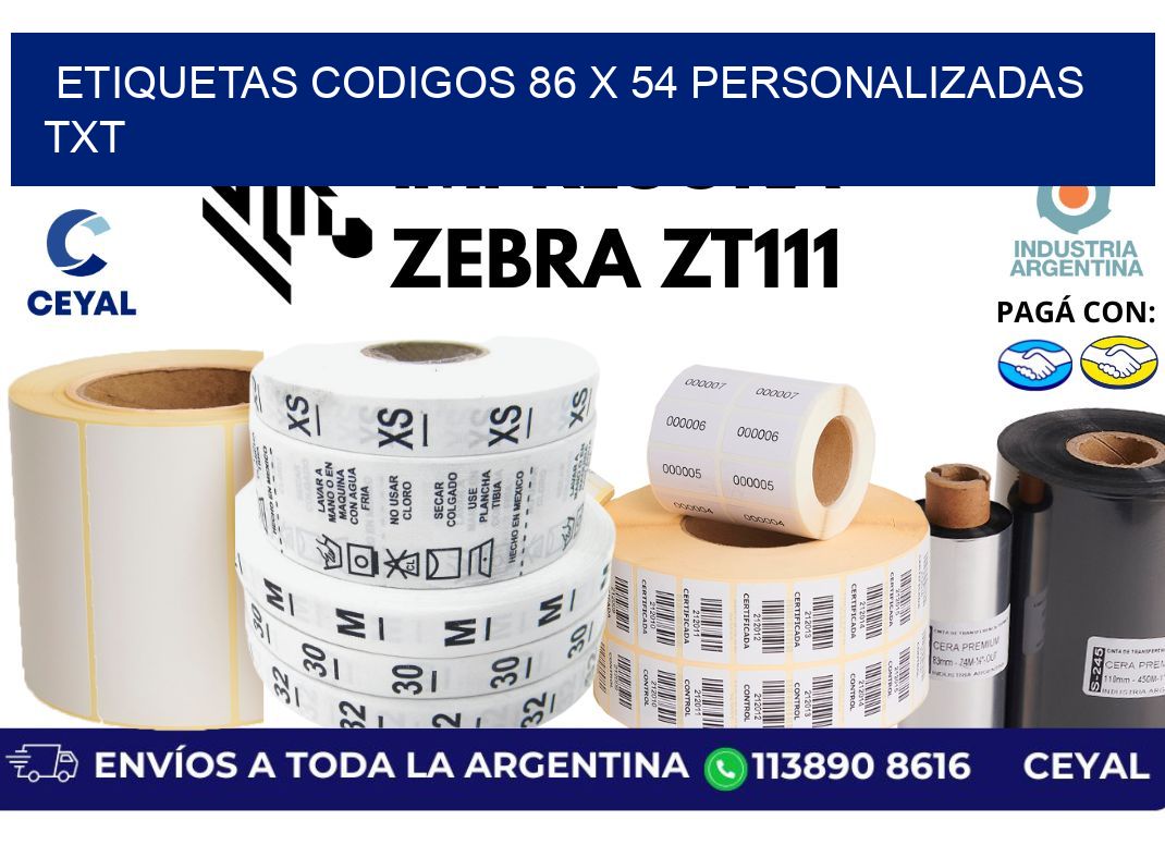 etiquetas codigos 86 x 54 personalizadas txt
