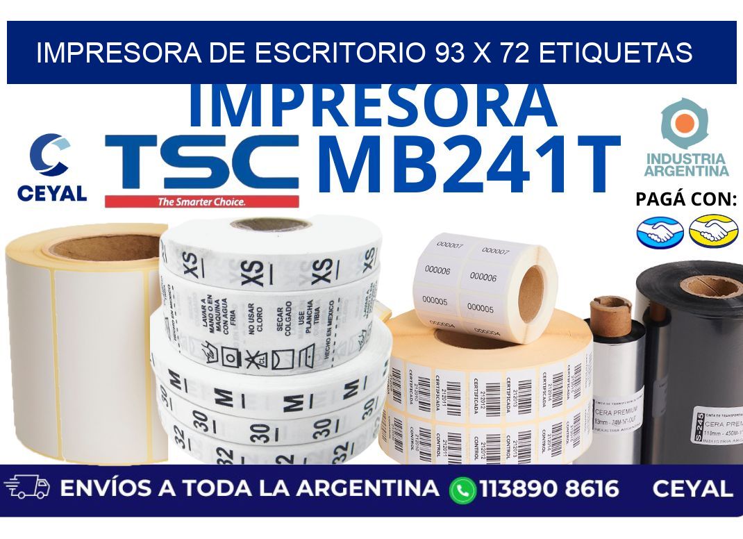 impresora de escritorio 93 x 72 etiquetas