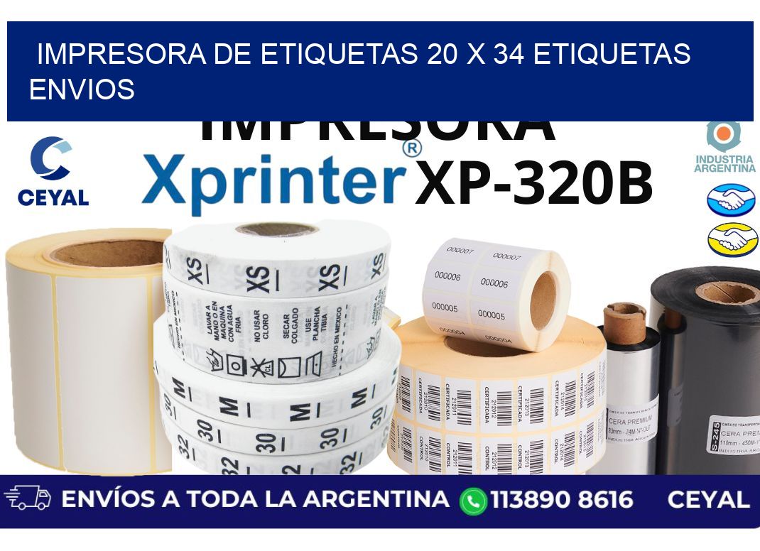 impresora de etiquetas 20 x 34 etiquetas envios